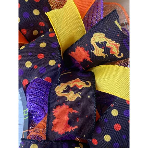 Hocus Pocus Halloween Wreath 🎃 Sanderson Sisters Door Decor Handmade - Picture 4 of 8